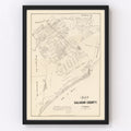 Vintage Map of Calhoun County, Texas 1879