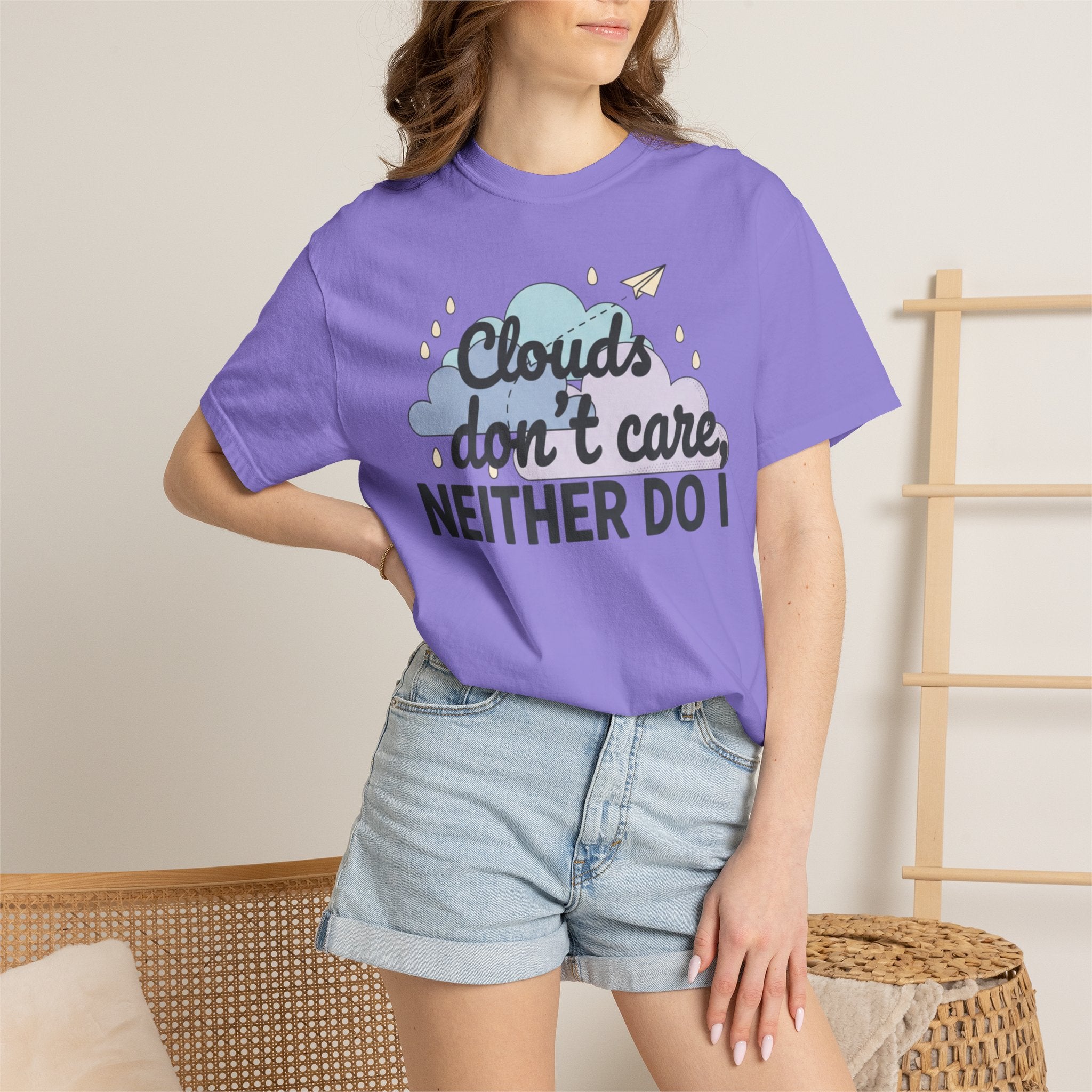 Clouds don't care neither do I T-shirt | Cloud Graphic Tee