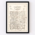 Vintage Map of Collin County, Texas 1881