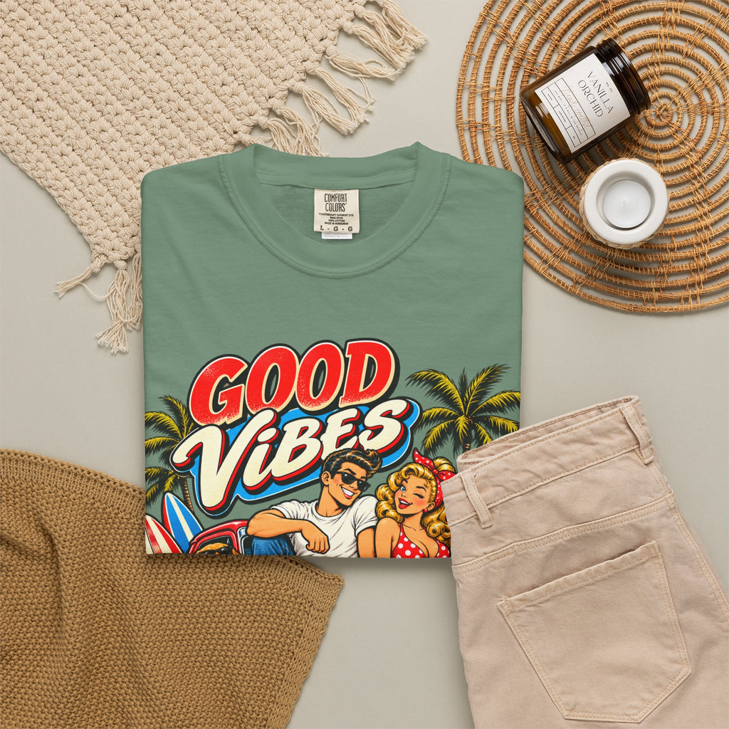 Good Vibes Retro Beach T-Shirt