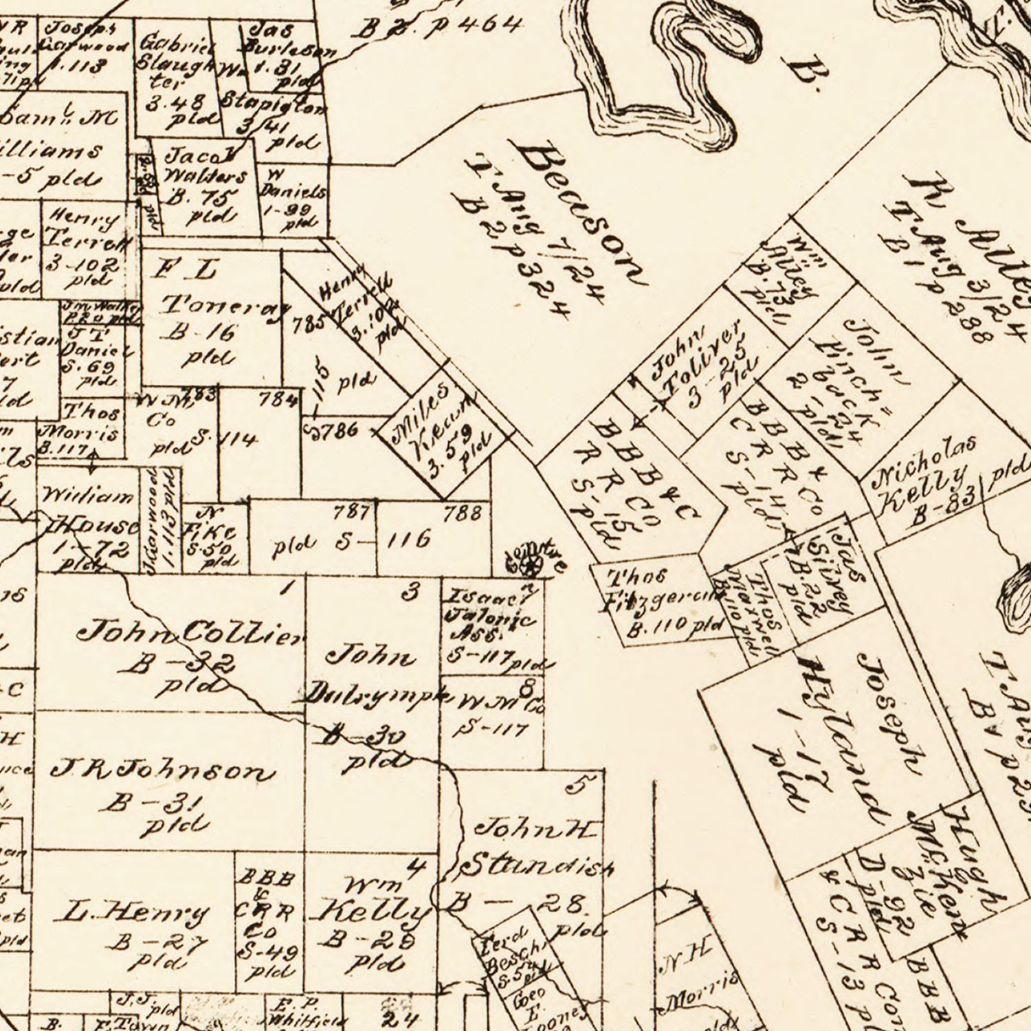 Vintage Map of Colorado County, Texas 1880