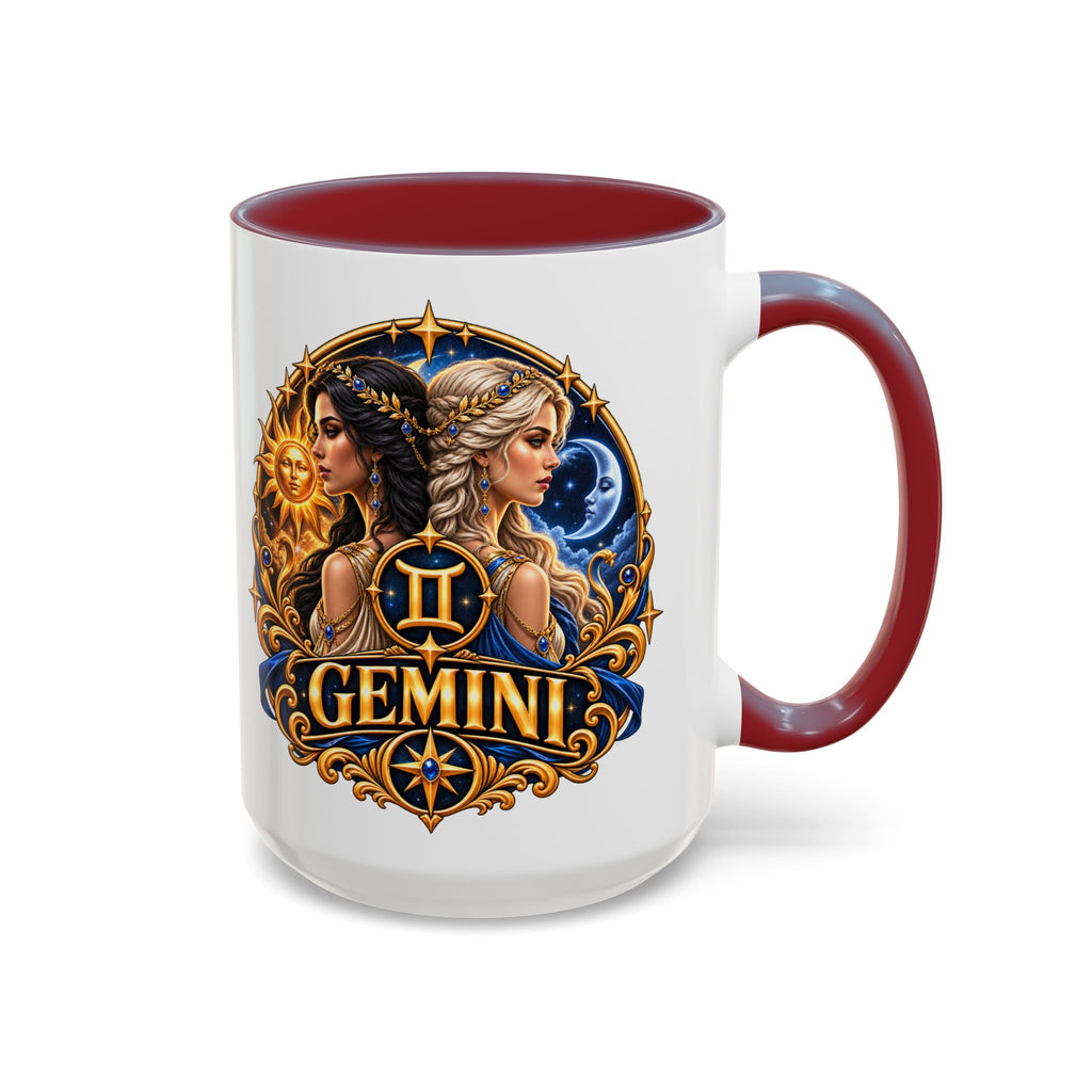 Gemini Zodiac Coffee Mug — Gemini Sign Astrology Accent Mug (11/15oz)