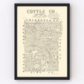 Vintage Map of Cottle County, Texas 1891