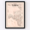Vintage Map of Crane County, Texas 1888
