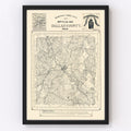 Vintage Map of Dallas County, Texas 1886