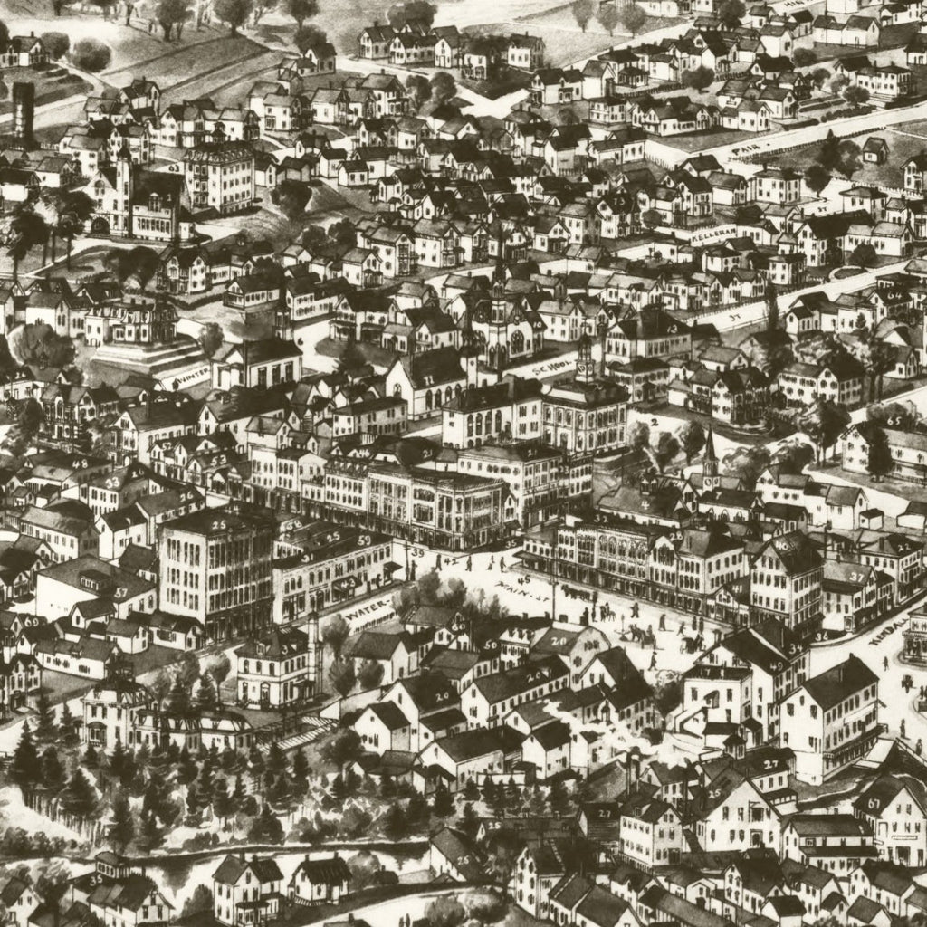 Vintage Map of Houlton, Maine 1894