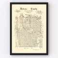 Vintage Map of Dickens County, Texas 1891