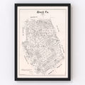 Vintage Map of Erath County, Texas 1879