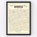 Vintage Map of Glasscock County, Texas 1888