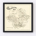 Vintage Map of Guadalupe County, Texas 1880