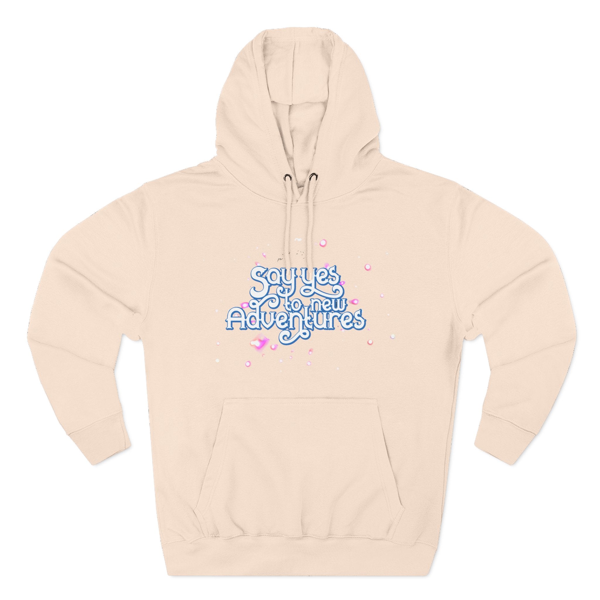 Hoodie — 'Say yes to New Adventures' Pastel Graphic Fleece Hoodie
