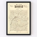 Vintage Map of Hemphill County, Texas 1888