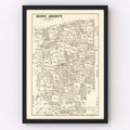 Vintage Map of Hunt County, Texas 1879