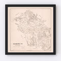 Vintage Map of Jackson County, Texas 1880