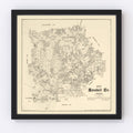 Vintage Map of Kendall County, Texas 1879