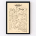 Vintage Map of Lamar County, Texas 1870