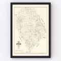 Vintage Map of Lavaca County, Texas 1879