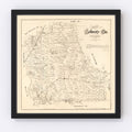 Vintage Map of Liberty County, Texas 1879