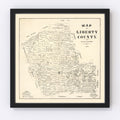 Vintage Map of Liberty County, Texas 1895