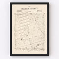 Vintage Map of Martin County, Texas 1894