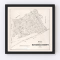 Vintage Map of Matagorda County, Texas 1879