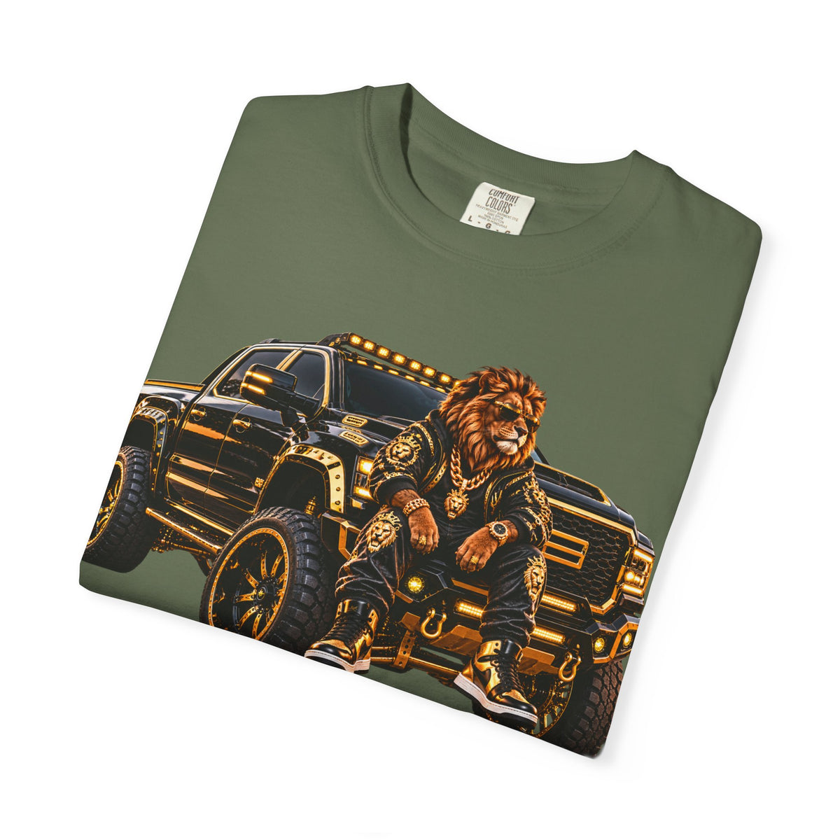 Lion Truck Graphic T-Shirt — Bold Off‑Road Crew Tee