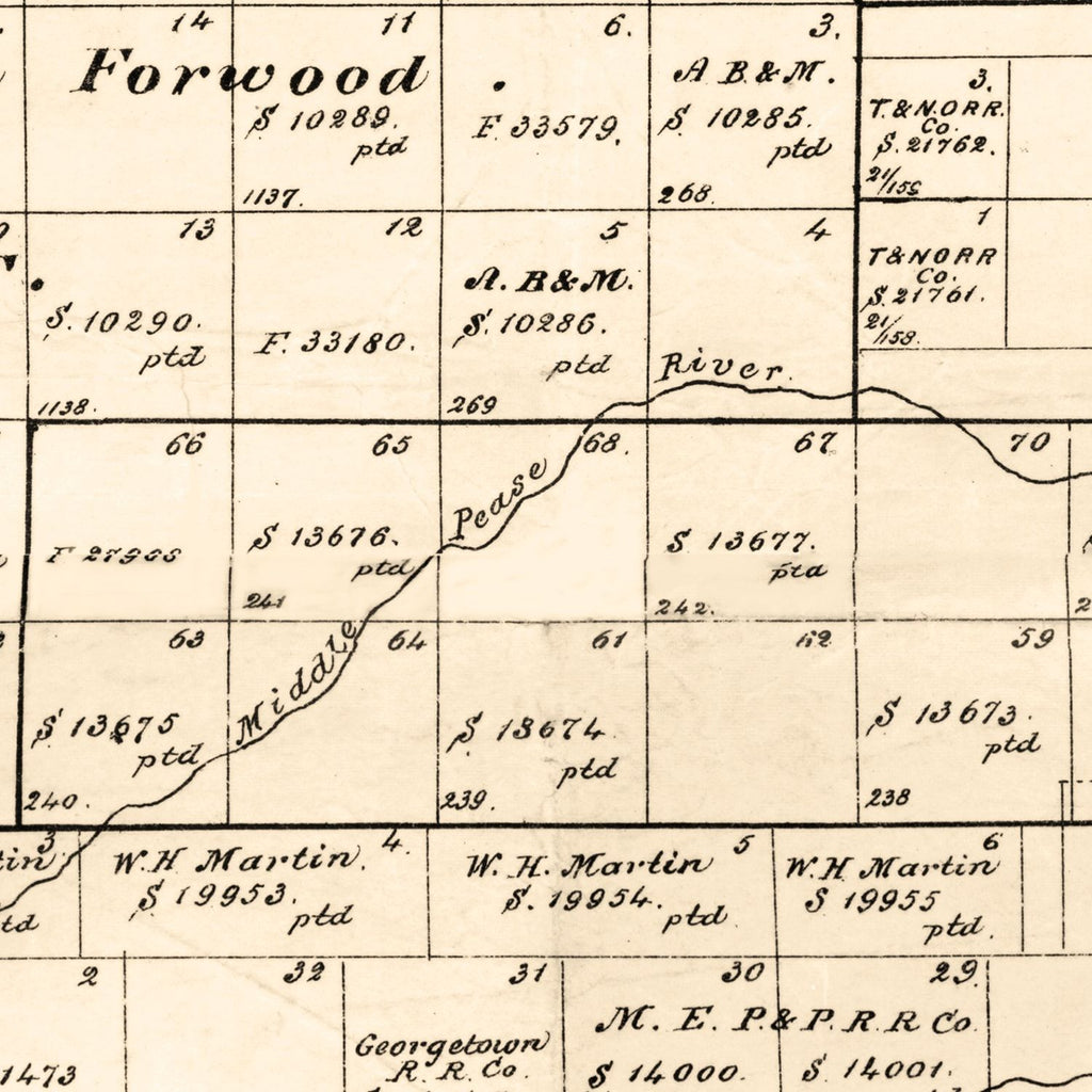Vintage Map of Motley County, Texas 1893