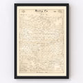 Vintage Map of Motley County, Texas 1893