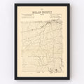 Vintage Map of Nolan County, Texas 1890
