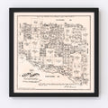Vintage Map of Rains County, Texas 1880