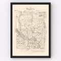 Vintage Map of Runnels County, Texas 1879
