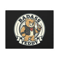 Badass Teddy Canvas Wall Art — Edgy Teddy Bear Stretched Matte Print