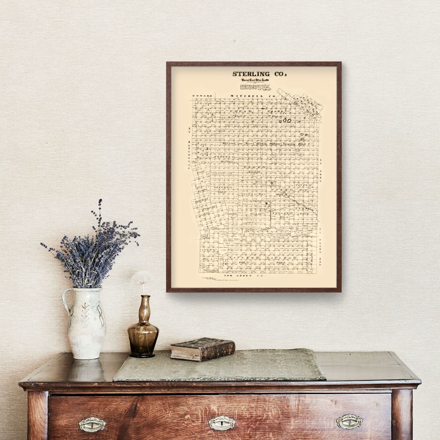 Vintage Map of Sterling County, Texas 1892