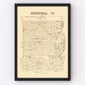 Vintage Map of Stonewall County, Texas 1880