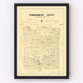 Vintage Map of Throckmorton County, Texas 1879