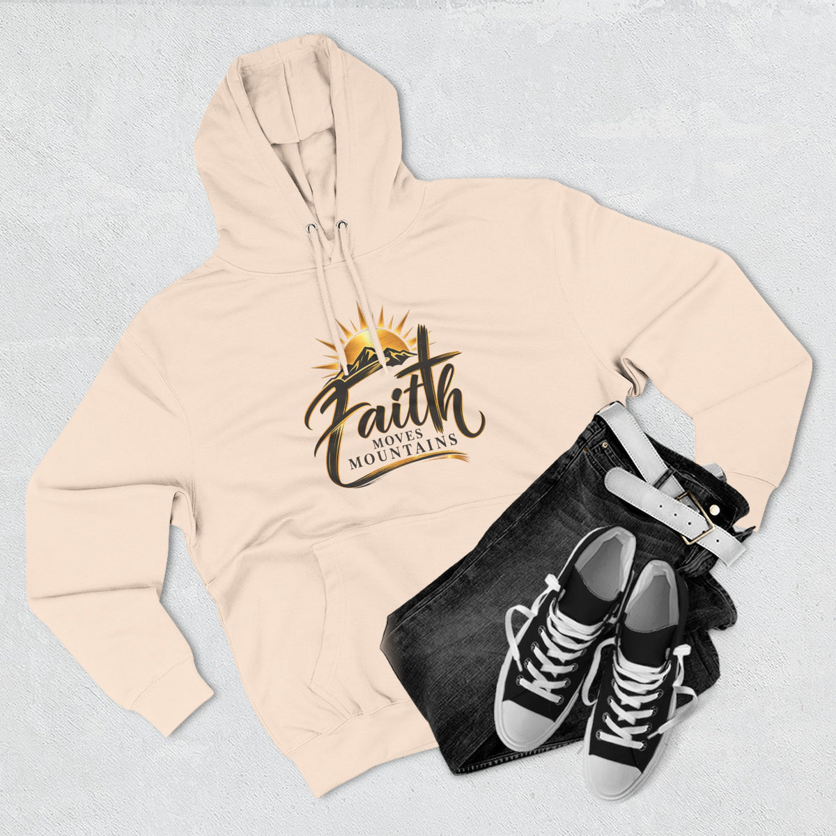 Faith Moves Mountains Hoodie — Inspirational Christian Pullover