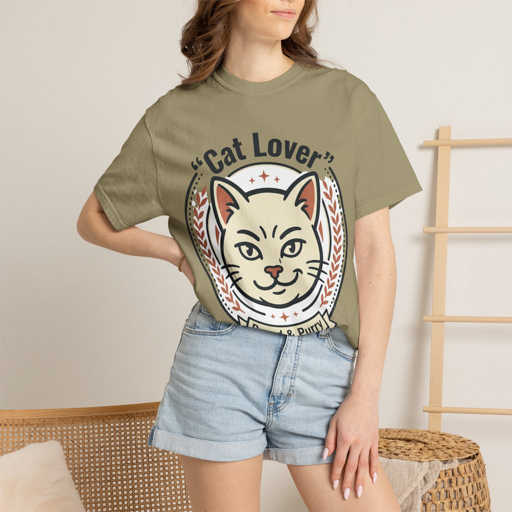 Cat Lover T-Shirt — "Proud & Purry" Retro Cat Graphic Tee