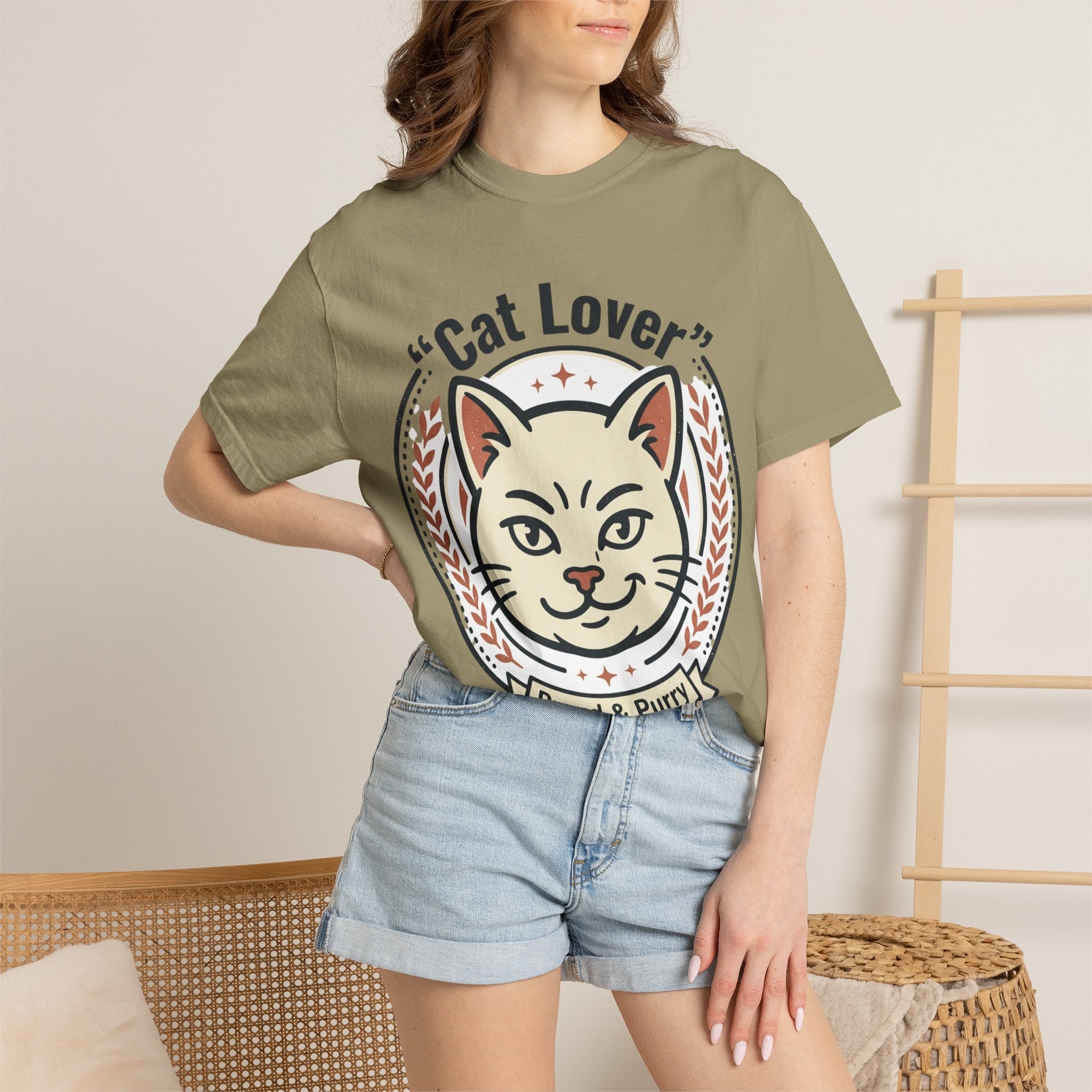 Cat Lover T-Shirt — "Proud & Purry" Retro Cat Graphic Tee
