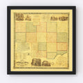 Vintage Map of Columbiana County, Ohio 1860