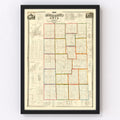 Vintage Map of Darke County, Ohio 1857