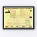 Vintage Map of Harrison County, Ohio 1862