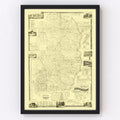Vintage Map of Jefferson County, Ohio 1856