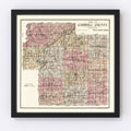 Vintage Map of Carroll County, Indiana 1898