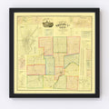 Vintage Map of Shelby County, Ohio 1865