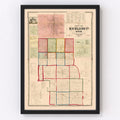 Vintage Map of Richland County, Ohio 1856