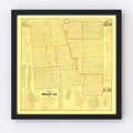 Vintage Map of Miami County, Ohio 1858