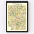 Vintage Map of Kosciusko County, Indiana 1909