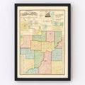 Vintage Map of Morgan County, Indiana 1875