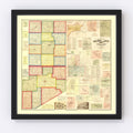 Vintage Map of Rush County, Indiana 1867