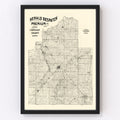 Vintage Map of Christian County, Illinois 1893